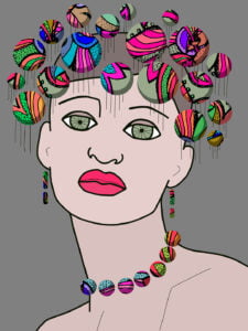 vrouw, portret, feest, wall-art, fine-art, fine-art-print,